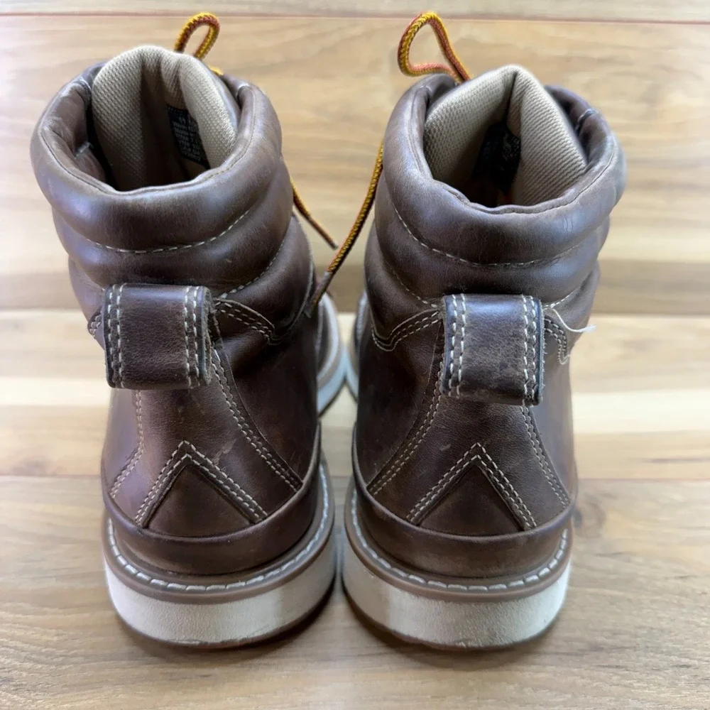 LL BEAN Stonington Moc Toe Boots Mens 11 M Brown Leather Wedge Casual Everyday